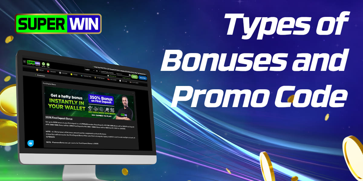 What types of bonuses and promo codes are available on SuperWin